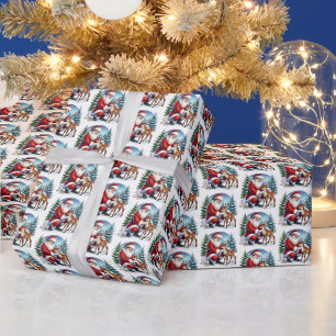 Papel De Presente Papais noeis de Natal festivos