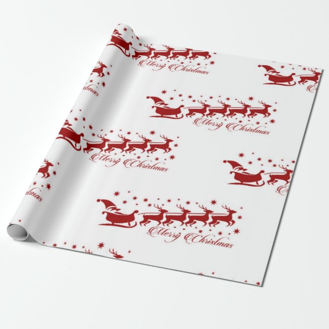Papel De Presente Papais noeis de Natal - Padrão de Leigh (Desenrolado)