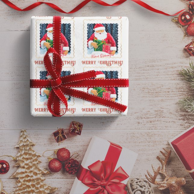 Papel De Presente Papais noeis de Natal quentes debaixo da neve com  (Criador carregado)