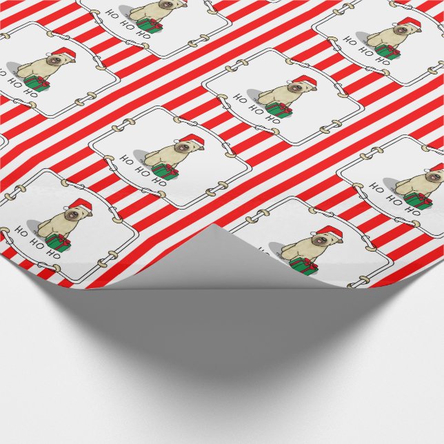 Papel De Presente Papais noeis de Natal Rochados Terrier (sem carne) (Ponta)