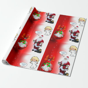 Papel De Presente Papais noeis de Papel de Moldagem de Natal