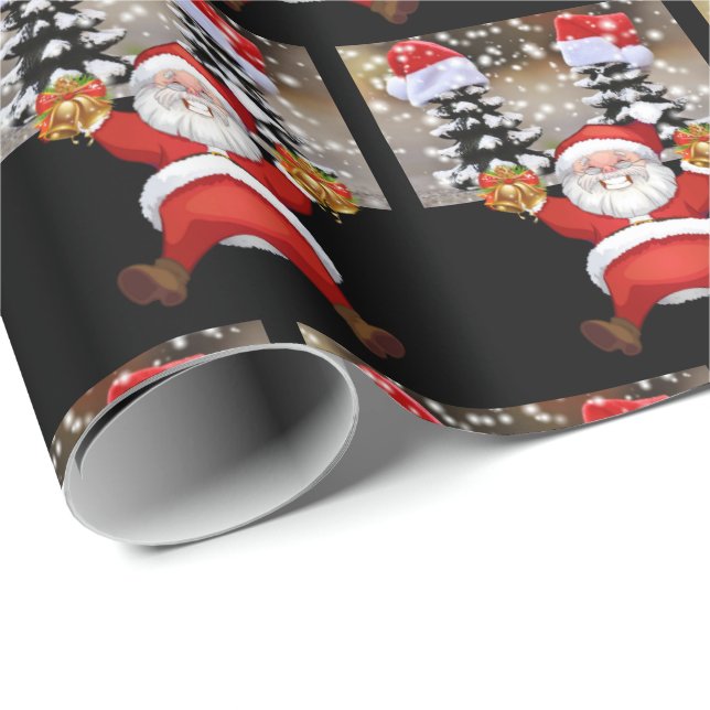 Papel De Presente Papais noeis de Papel de Moldagem de Natal (Ponta do rolo)
