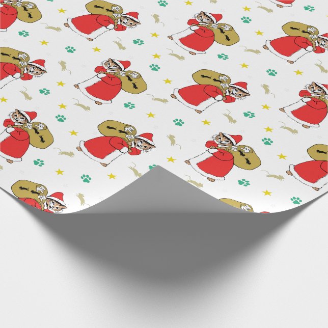 Papel De Presente Papais noeis de patas de Natal (Ponta)