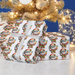 Papel De Presente Papais noeis de praia de Natal festivos
