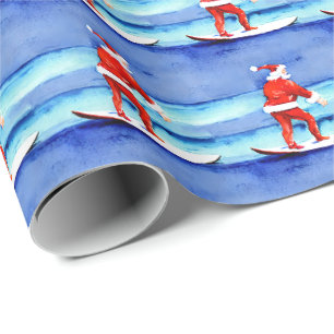Papel De Presente Papais noeis de surfe