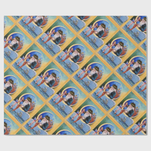 PAPEL DE PRESENTE PAPAIS NOEIS DOS ALVADORES, LUA, MEIAS DE NATAL E