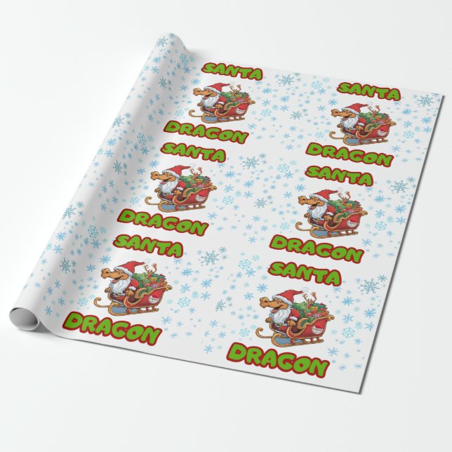 Papel De Presente Papais noeis Dragon Wrap (Desenrolado)