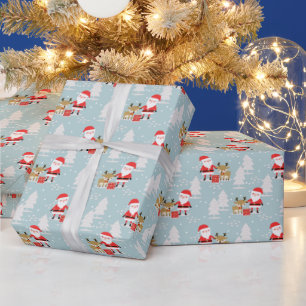 Papel De Presente Papais noeis e Rudolph Wraping Paper