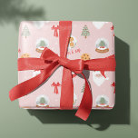 Papel De Presente Papais noeis e Sra. Claus Festivo Fa La Christmas<br><div class="desc">Papel de embrulho festivo e divertido. Nosso papel de embrulho apresenta nossa divertida design de padrão de Natal desenhado à mão. Nós ilustramos um Papai Noel divertido, Sra. Claus, globo de neve, árvore de Natal, Papai noel envolvente, um prato de biscoitos e uma tipografia divertida fa la design. Projetado por...</div>