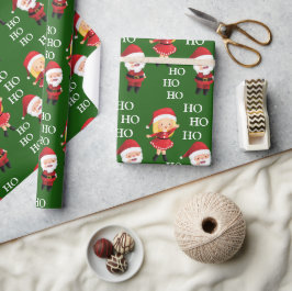 Papel De Presente Papais noeis engraçados Casais Natal HO HO