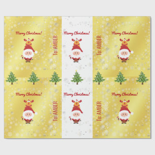 Papel De Presente Papais noeis Engraçados Elegantes Rudolph Personal