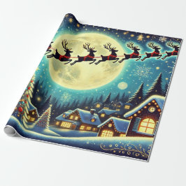 Papel De Presente Papais noeis entregando presentes na véspera de na