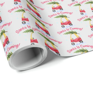 Papel De Presente Papais noeis Estão Vindo Crianças Árvore De Natal