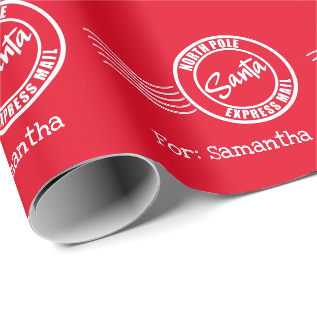 Papel De Presente Papais noeis expressam e-mail para o Polo Norte, b (Ponta do rolo)