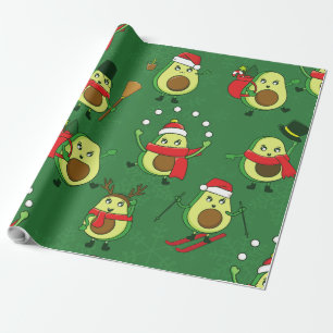 Papel De Presente papais noeis feios de abacate de natal inverno