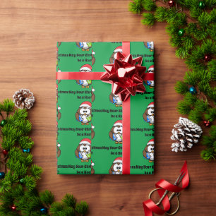 Papel De Presente Papais noeis Feliz Natal Feriado Coruja
