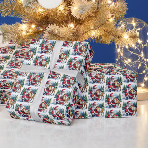 Papel De Presente Papais noeis festivos de martelo de Natal