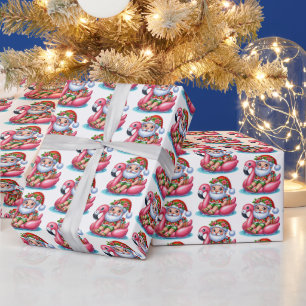 Papel De Presente Papais noeis festivos de praia de Natal