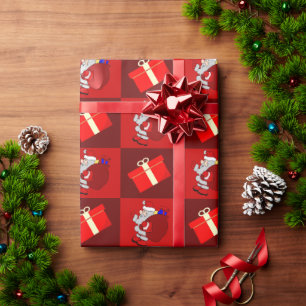 Papel De Presente Papais noeis Festivos e Caixa de Presente Natal