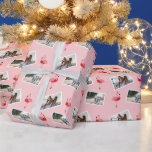 Papel De Presente Papais noeis Flamingo Photo Christmas<br><div class="desc">Este papel de embrulho de Natal fotográfico apresenta duas das suas fotos favoritas e flamingos cor-de-rosa divertidos em roupas de Papai noel num fundo cor-de-rosa. Adicione diversão tropical personalizada a este feriado com esta embalagem de presente de foto e padrão animal. Papais noeis Flamingo Photo Christmas Wraping Paper Holidayday Design...</div>
