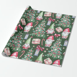 Papel De Presente Papais noeis Gnomos Natal