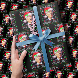 Papel De Presente Papais noeis Joe Biden Feliz 4 de julho Feliz Nata