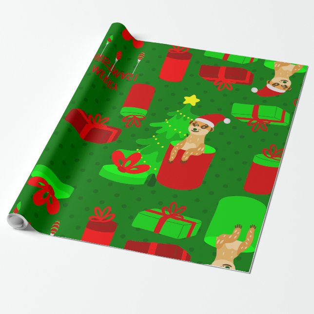 Papel De Presente papais noeis meerkat de natal (Desenrolado)