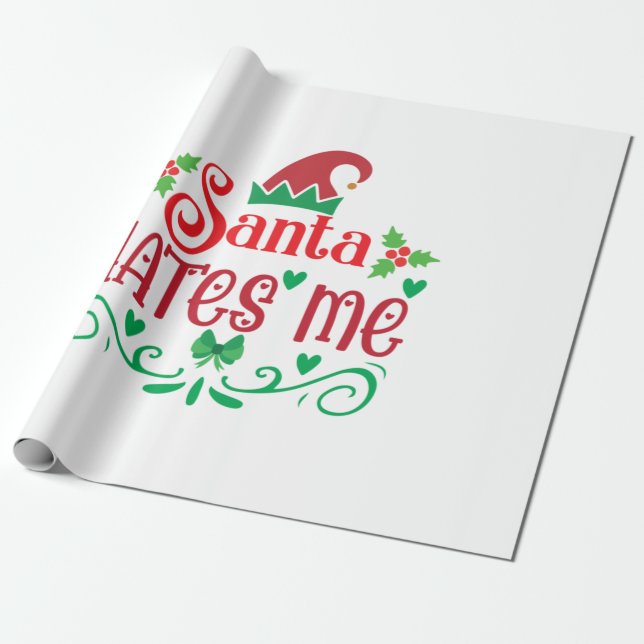 Papel De Presente Papais noeis Merry Xmas me odeiam (Desenrolado)