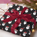Papel De Presente Papais noeis modernos Silhouette Black Christmas<br><div class="desc">Embalagem de presente de Natal moderna com um padrão de silhueta de Papais noeis simples. Papel decorativo de embrulho de presente para todos os seus presentes de férias.</div>