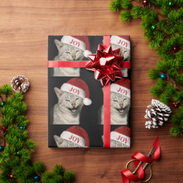 Papel De Presente Papais noeis Muito Engraçados Gato Ria Foto Natal