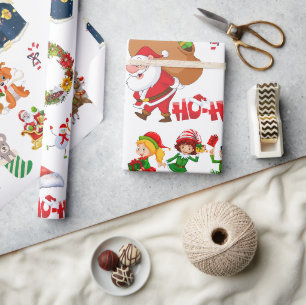 Papel De Presente Papais noeis Muitos Amigos