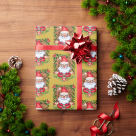 Papel De Presente Papais noeis Namaste Yoga Pose Natal Presente