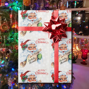 Papel De Presente Papais noeis Nice e Naughty List Natal