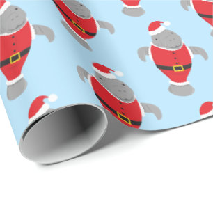 Papel De Presente Papais noeis Novelty Animal Manatee Natal