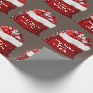 Papel De Presente Papais noeis personalizados com etiqueta para pres