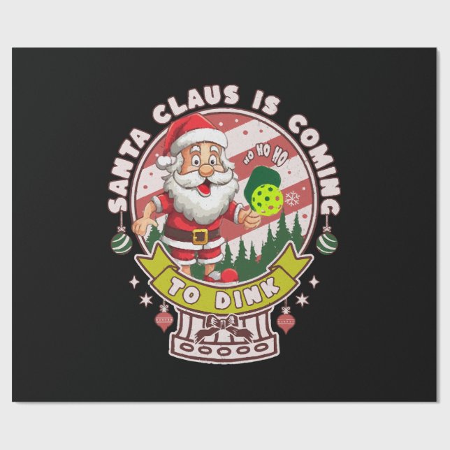 Papel De Presente Papais noeis Pickleball Natal, Papais noeis Engraç (Aberto)