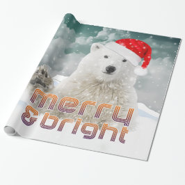 Papel De Presente Papais noeis Polar Bear | Papel de enrolamento de