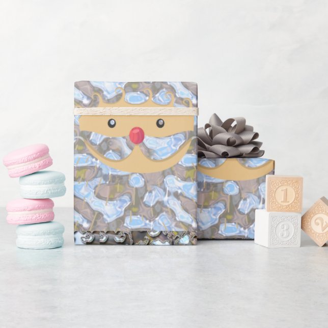 Papel De Presente Papais noeis Rosa Elegante Natal Chic (Chá de bebê)