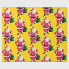 Papel De Presente Papais noeis Rosa Natal Delícia 2