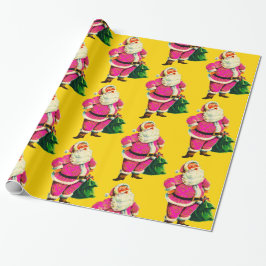 Papel De Presente Papais noeis Rosa Natal Delícia 2