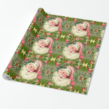 Papais noeis Rosa Vintage Para Natal 30" x 6'