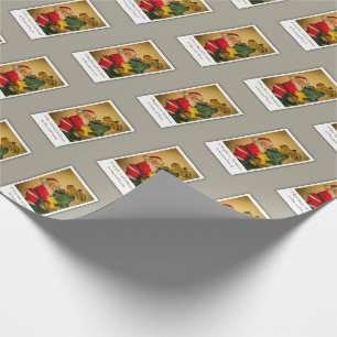 Papel De Presente Papais noeis Subindo na Árvore de Natal, Custom Ma