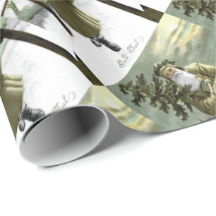 Papel De Presente Papais noeis suecos de Deus Jul