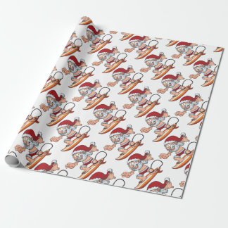 Papel De Presente Papais noeis surfando
