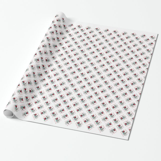 Papel De Presente Papais noeis Terrier Miniatura (Desenrolado)