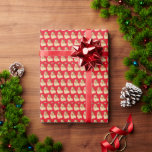 Papel De Presente Papais noeis Vintage Face Red Wraping Paper (Papel<br><div class="desc">Papais noeis Vintage enfrentam papel de enrolamento,  memórias do 50 e 60 anos de inundação quando você vê este papel. Este papel retrô certamente trará um sorriso.</div>
