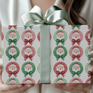 Papel De Presente Papais noeis Vintage Vintage de Pré-disquete do Av