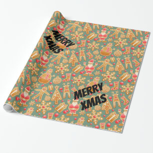 Papel De Presente Papais noeis Xmas felizes