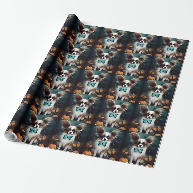 Papel De Presente Paparico de Halloween com Abóboras Assustador (Desenrolado)