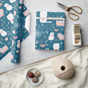 Papel De Presente Papéis, Pássaros e Corações